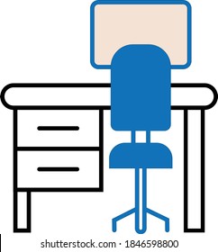 Cleaning table desk color icon. Keeping workplace clean. Tidy home or office desk. reading table. Isolated vector illustration