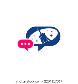 Cleaning Talk Logo Template Clean Service Stock Vector (Royalty Free ...