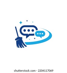 Plantilla del logotipo de Cleding Talk, diseños del logotipo de Clean Service vectorial