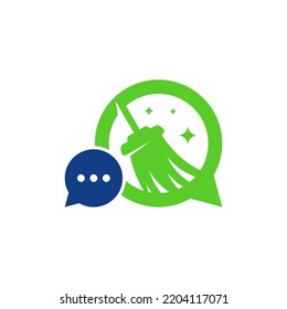Cleaning Talk Logo Template Clean Service Stock Vector (Royalty Free ...