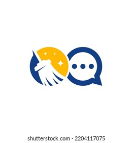 Cleaning Talk logo template, Clean Service logo designs vector