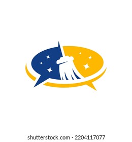Cleaning Talk logo template, Clean Service logo designs vector