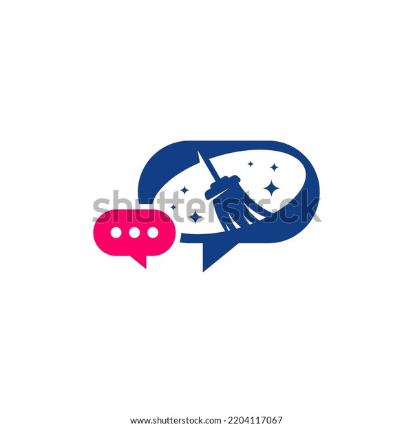 Cleaning Talk Logo Template Clean Service Stock Vector (Royalty Free ...