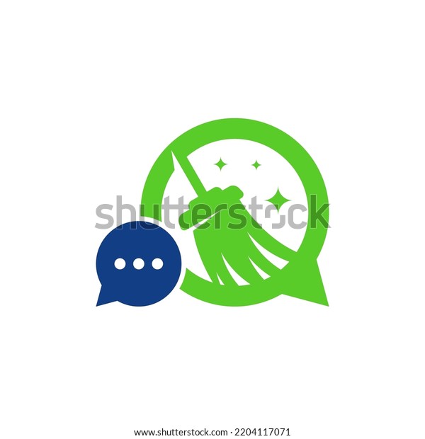Cleaning Talk Logo Template Clean Service Stock Vector (Royalty Free ...