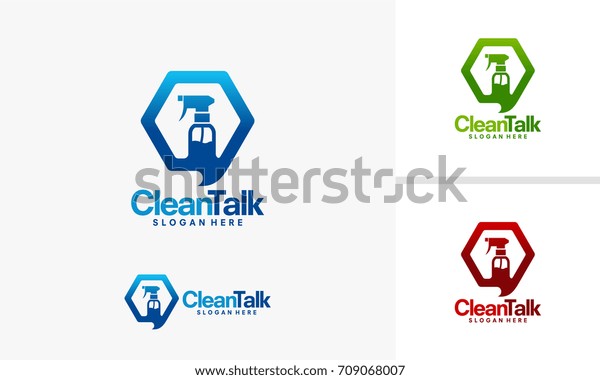 Cleaning Talk Logo Template Clean Service Stock Vector (Royalty Free ...