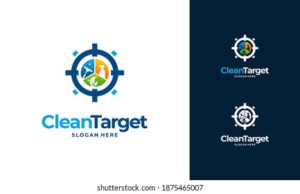 Cleaning Target logo designs concept vector, Cleaning Service logo designs, Clean spot logo