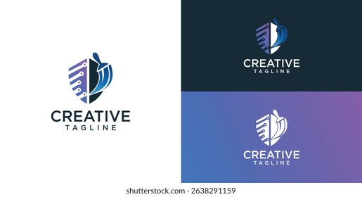 cleaning technology security services logo template