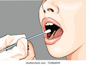 cleaning teeth dentist using cotton buds  