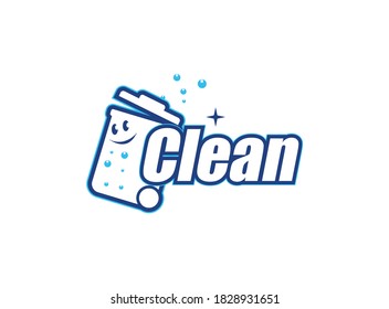 Cleaning text style logo vector