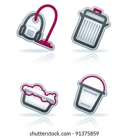 Cleaning theme icons set