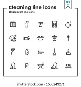 Cleaning thin line icon. Concept of cleaning service. Vector illustration symbol elements for web design and apps.
