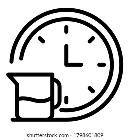 Icono de tiempo de limpieza. Icono de vector de tiempo de limpieza de contorno para diseño web aislado en fondo blanco