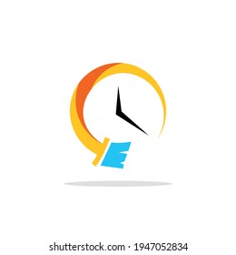 cleaning time illustration logo design