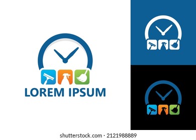 Cleaning time logo template design vector