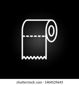 Cleaning tissue, kitchen paper roll neon icon. Elements of kitchen utencils set. Simple icon for websites, web design, mobile app, info graphics