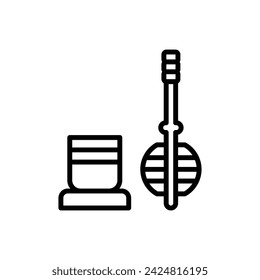 Cleaning Toilet Brush Outline Icon Vector Illustration