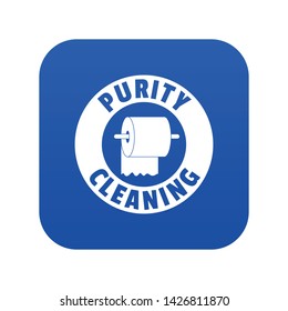 Cleaning toilet icon blue vector isolated on white background
