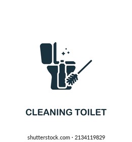 Cleaning Toilet icon. Monochrome simple icon for templates, web design and infographics
