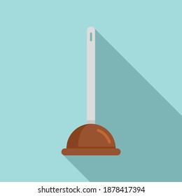 Cleaning toilet sucker icon. Flat illustration of cleaning toilet sucker vector icon for web design