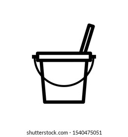 cleaning tool bucket icon in flat style isolated. Vector Symbol illustration.