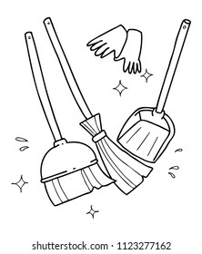 cleaning tool hand drawn