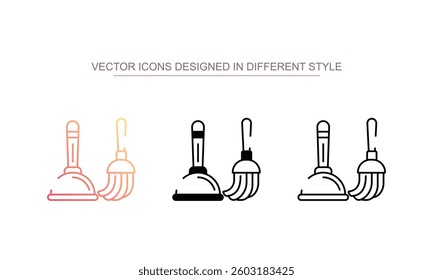 Cleaning Tool icon design with white background stock illustration