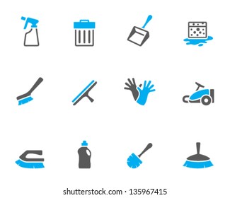 Cleaning tool icon series  in duo tone colors