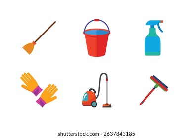 Cleaning Tool Icon Set Vector for Home and Industrial Use