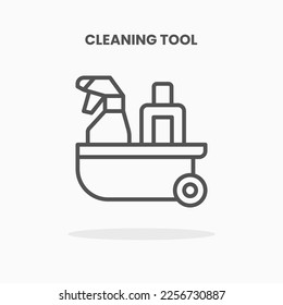 Reinigungstool Symbol Vektorgrafik Linie Stil. Großartiges Design für Web, App und mehr. Bearbeitbarer Stroke und Pixel perfekt.