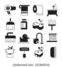 cleaning tool and cleaning service icons