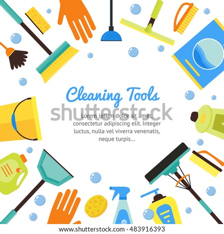 cleaning tools banner house services flat stock vector royalty free cleaning house service