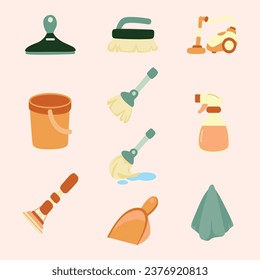 Cleaning Tools Boho Hand Drawn