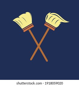 Cleaning Tools Brooms And Mops Vector Design