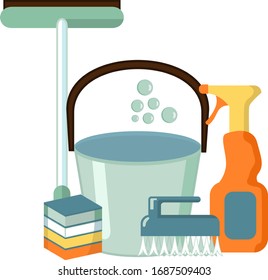 
cleaning tools bucket sponges brush
