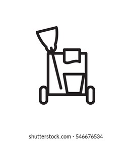 cleaning tools icon illustration isolated vector sign symbol