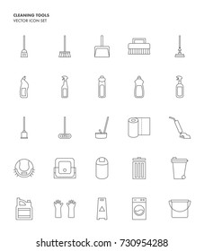 Cleaning tools icon set