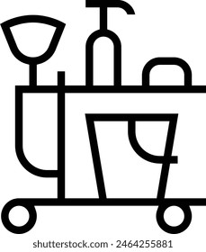 cleaning tools icon. Thin linear style design isolated on white background