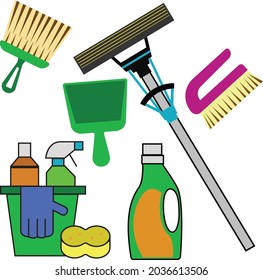 Cleaning tools icon in vector format. 