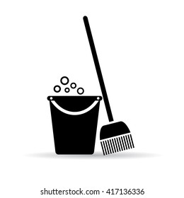 Cleaning tools icon vector illustration isolated on white background