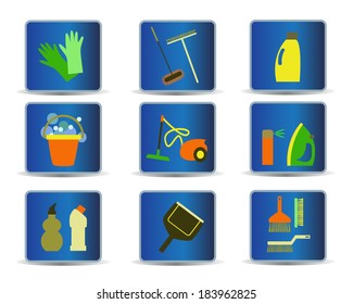 cleaning tools icons