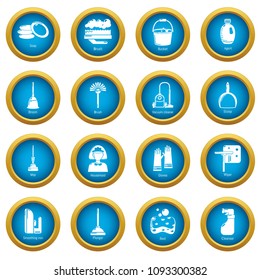 Cleaning tools icons set. Simple illustration of 16 cleaning tools vector icons for web