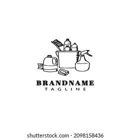 cleaning tools logo design template icon modern vector illustration