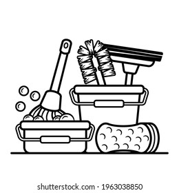 Cleaning Tools Cleaning Product Variety House Stock Vector (Royalty ...