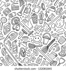 cleaning tools - seamless vector background