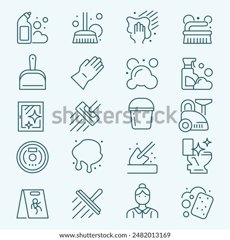CLEANING TOOLS - SIGN ICON SET