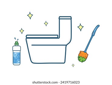 Cleaning tools and toilet bowl