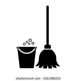 Cleaning tools vector icon on white background