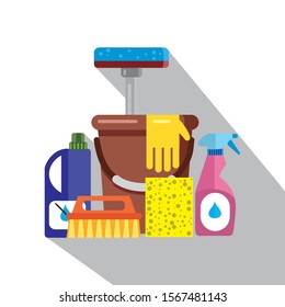 cleaning tools vector, set of cleaning tools accesories