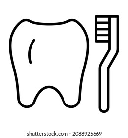 Limpieza dental con imagen vectorial de icono de pincel. También se puede usar para aplicaciones web, aplicaciones móviles y medios impresos.