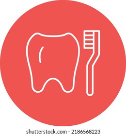 Limpieza dental con imagen vectorial de círculo de línea de pincel. También se puede usar para aplicaciones web, aplicaciones móviles y medios impresos.